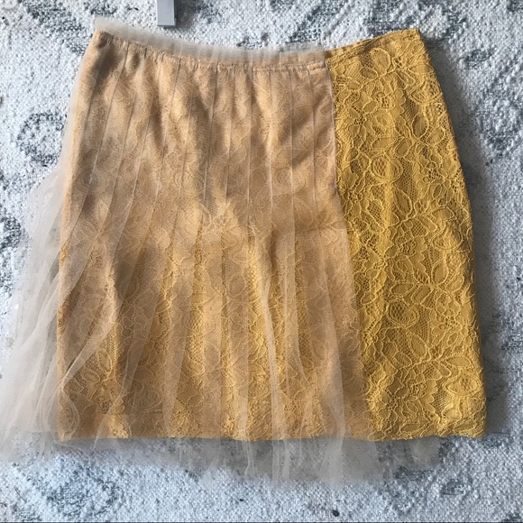 Rodarte for Target Lace mustard skirt w tulle - Picture 1 of 7